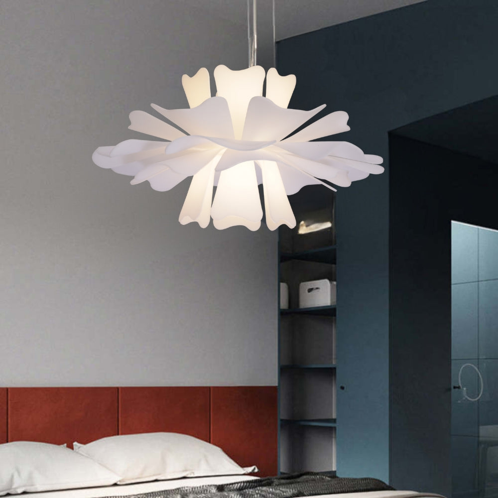 Petalia - Lampe à suspension élégante en métal blanc