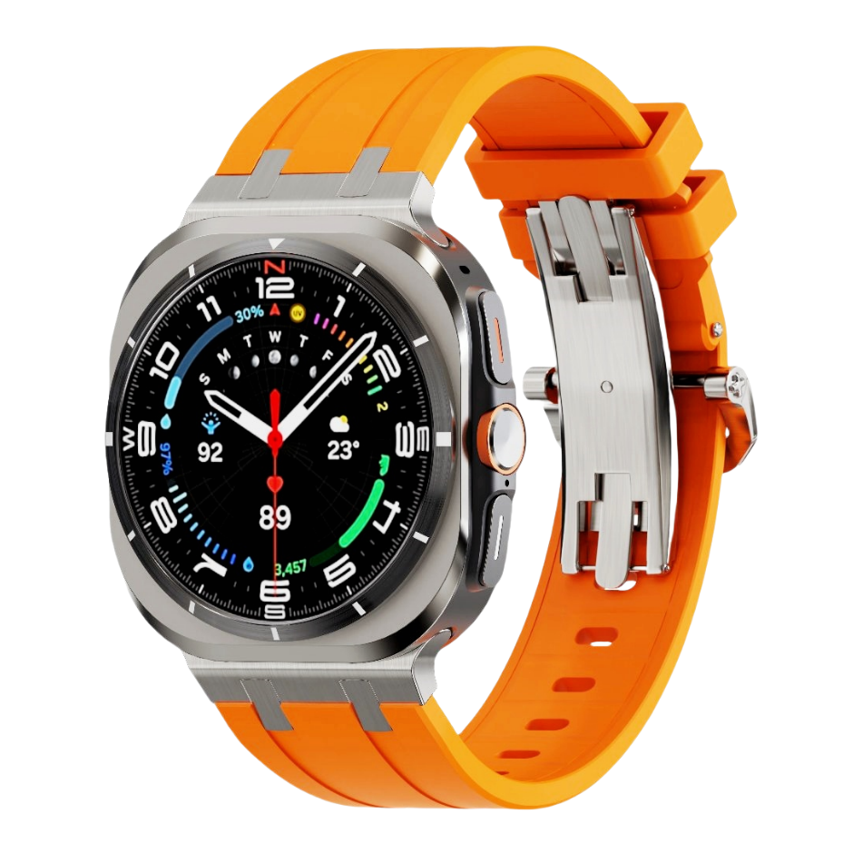 NEW AP Thick Silicone Band With Titanium Adapter For Samsung Watch Ultra