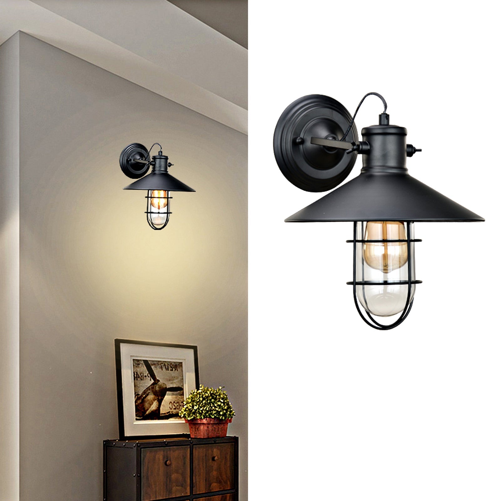 Black Modern Wall Sconce Light