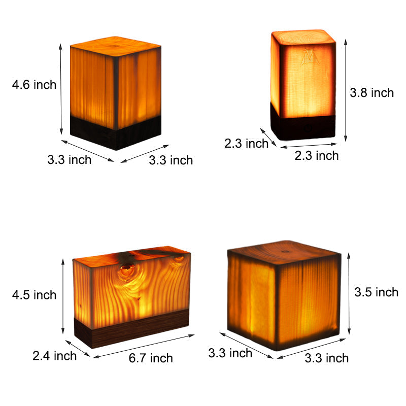 GloedHout - Lámpara de mesa con batería incorporada y control táctil LED para dormitorio y oficina