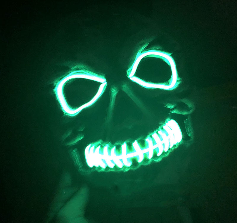 Zweifarbig leuchtende Totenkopfmaske Halloween