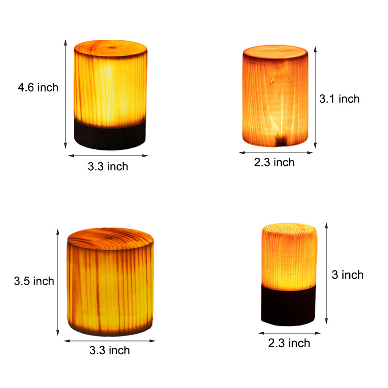 GloedHout - Lámpara de mesa con batería incorporada y control táctil LED para dormitorio y oficina