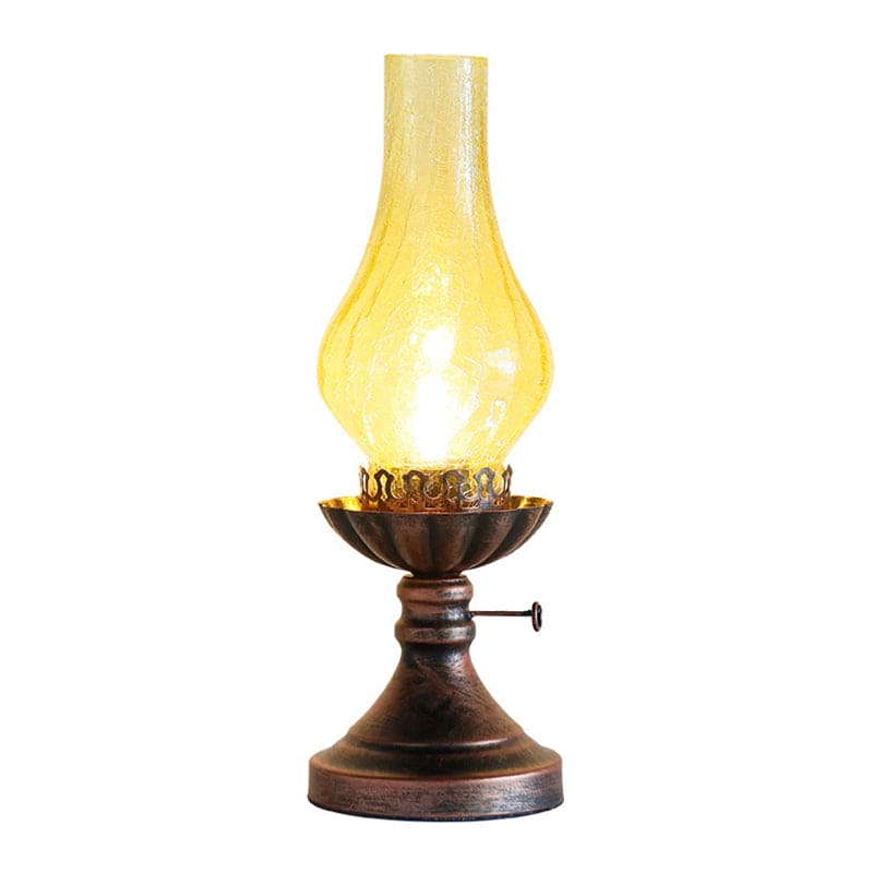 GlowThijs – Retro-Tischlampe mit Kerosin-Craykle-Glasschirm