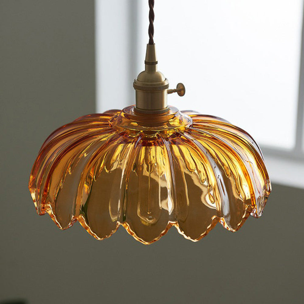 Vintage geglazuurde bloemen hanglamp