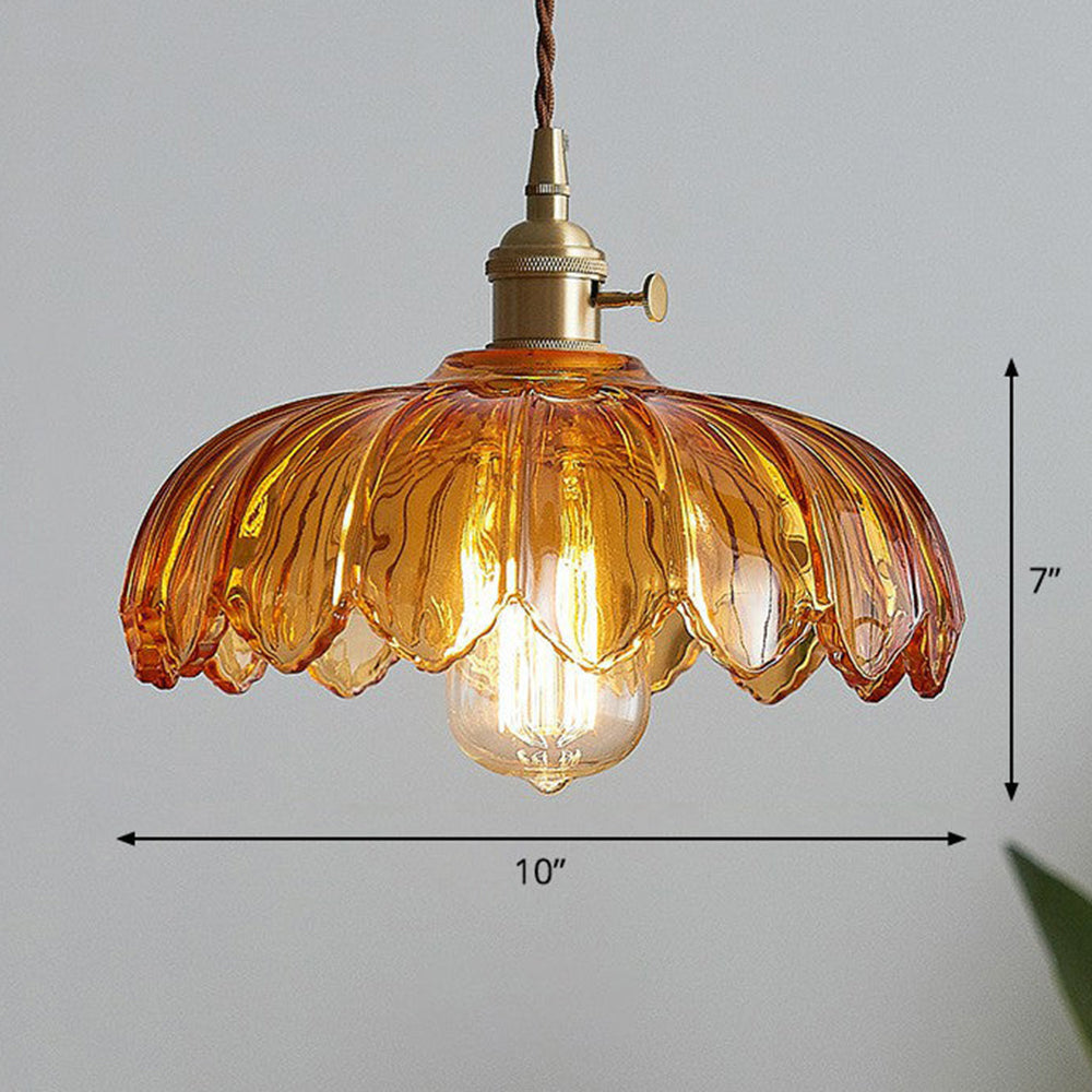 Vintage geglazuurde bloemen hanglamp