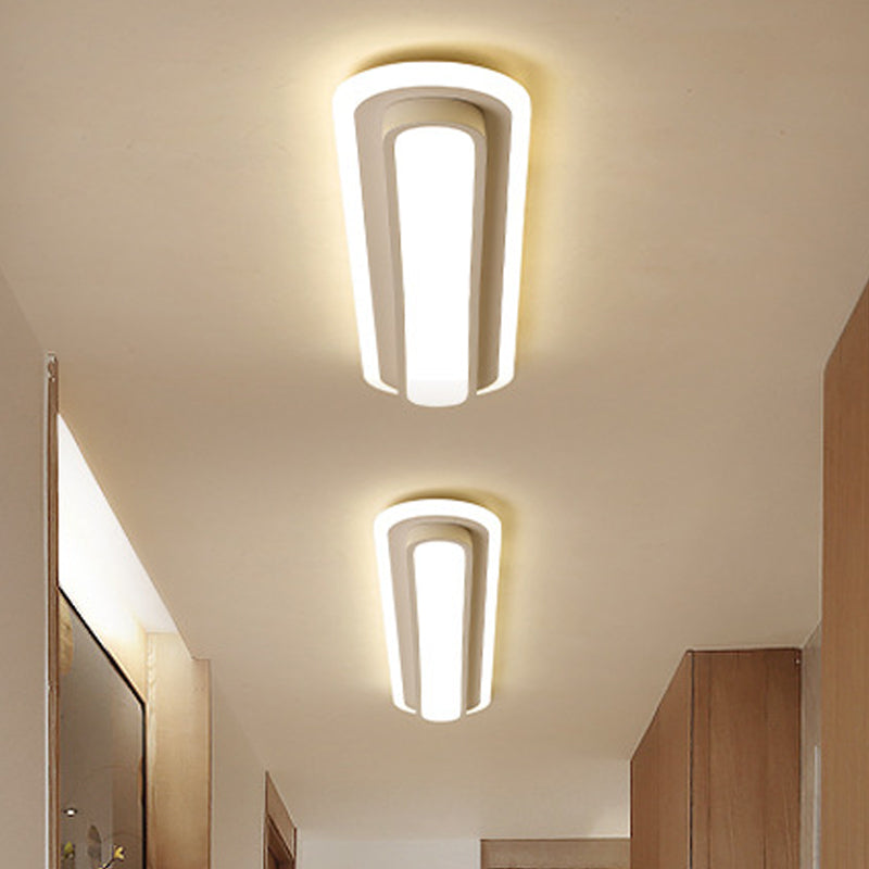 Plafonnier LED Ovale Noir/Blanc avec Diffuseur Acrylique