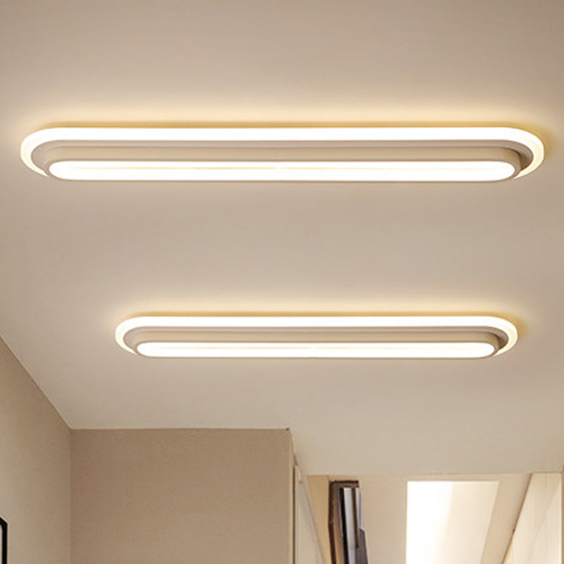 Plafonnier LED Ovale Noir/Blanc avec Diffuseur Acrylique