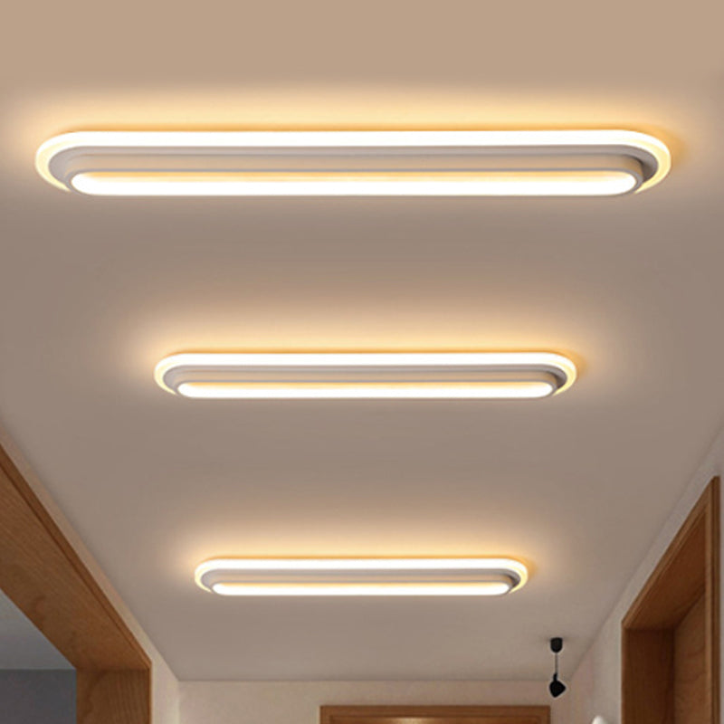 Plafonnier LED Ovale Noir/Blanc avec Diffuseur Acrylique