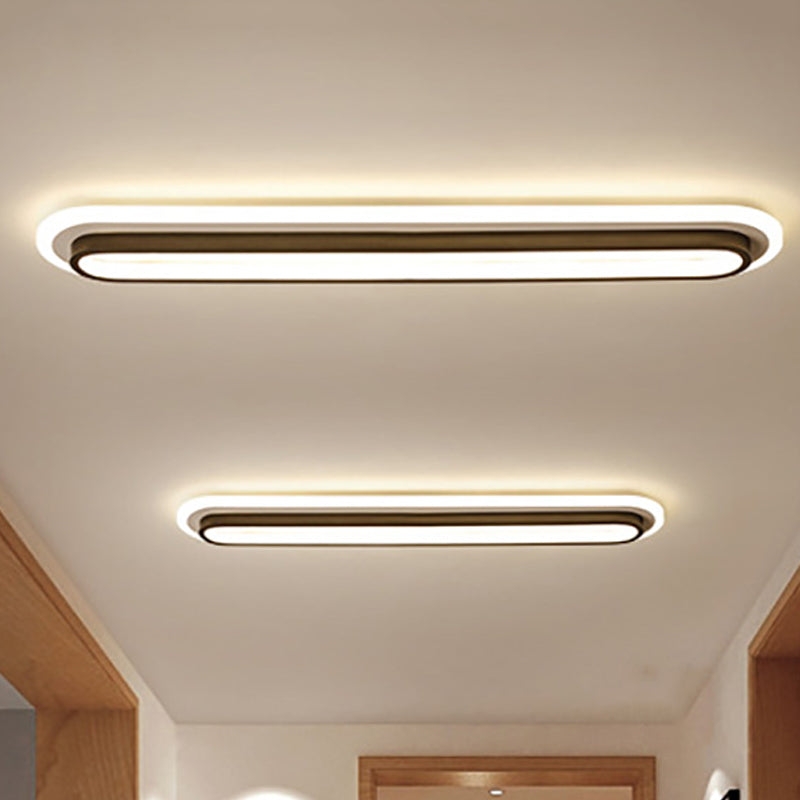 Ovale LED-Deckenleuchte Schwarz/Weiß mit Acryldiffusor