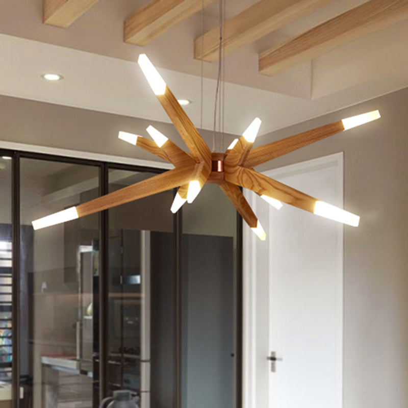 LightWood – Wooden chandelier with LED lighting lamp