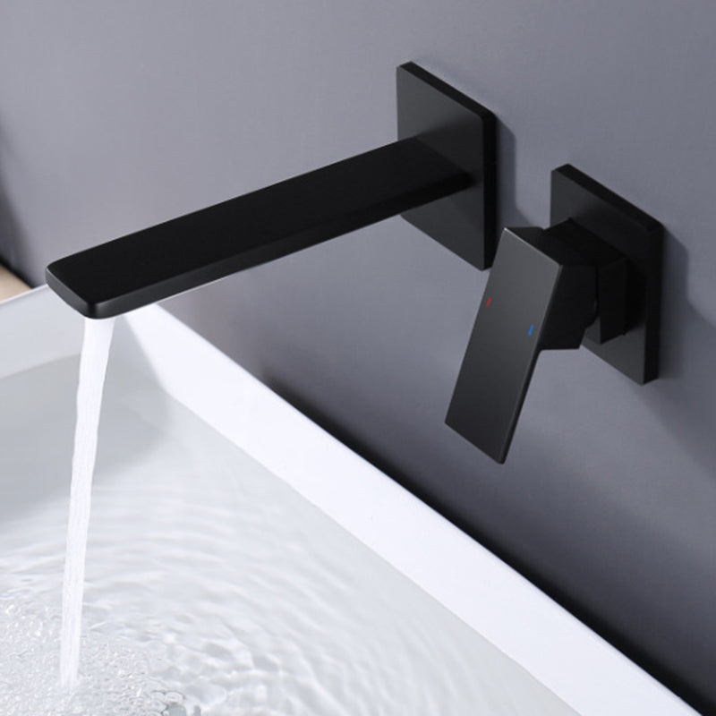 Concealed Single Handle Wall Mounted Bathroom Sink Faucet