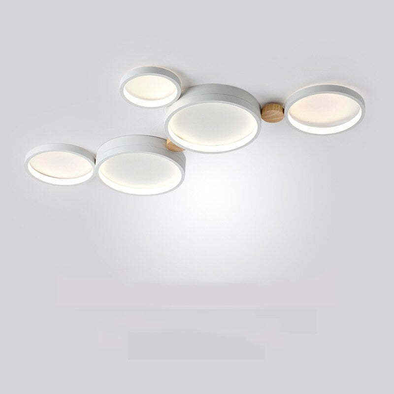 ChicLumineux - Lampada da soffitto in metallo bianco e grigio