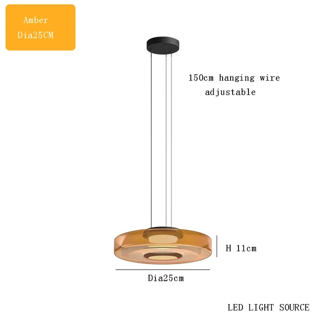 Lampe à suspension en verre Delphine