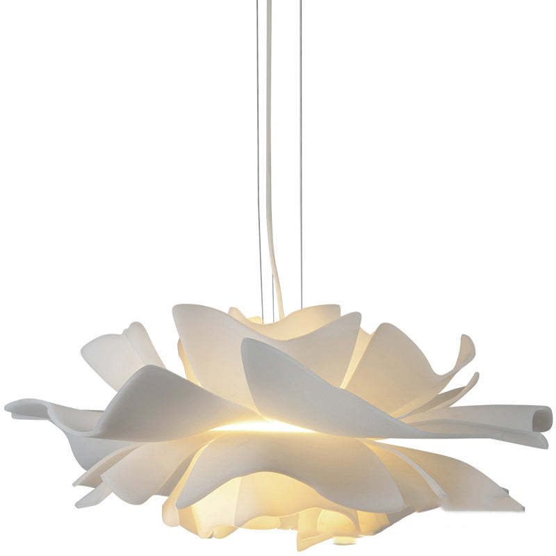 Bella Lampe à Suspension Design Moderne Fleur Blanc Métal Salon Chambre