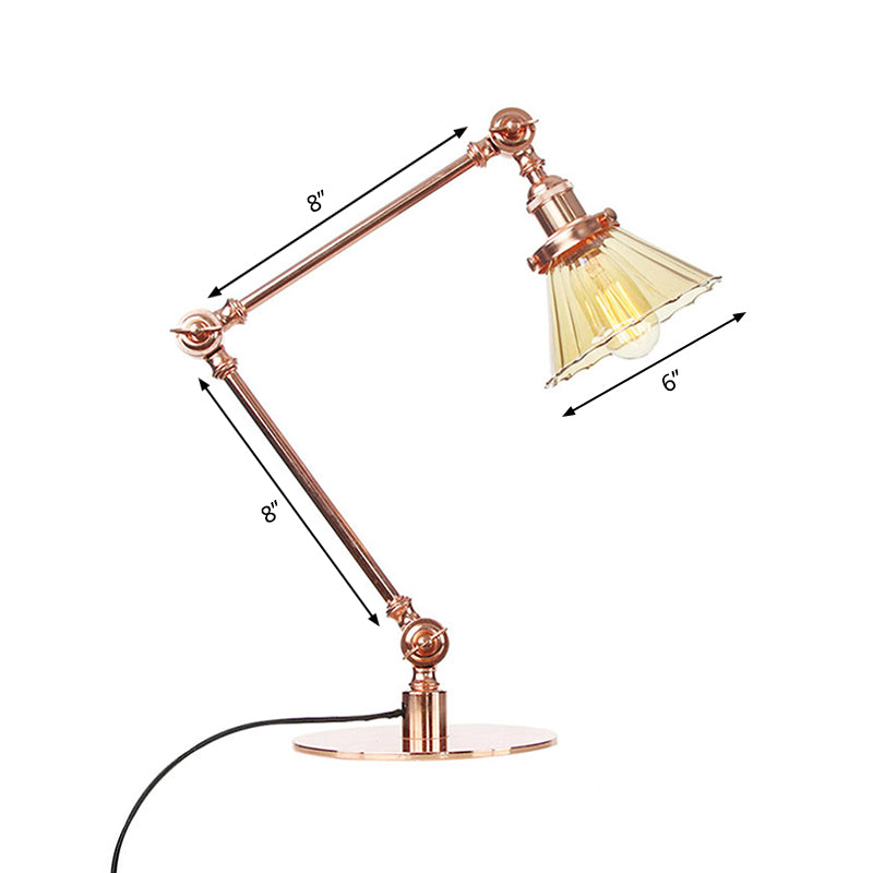 LumiClear - Elegante lampada da tavolo in vetro trasparente a forma di cono