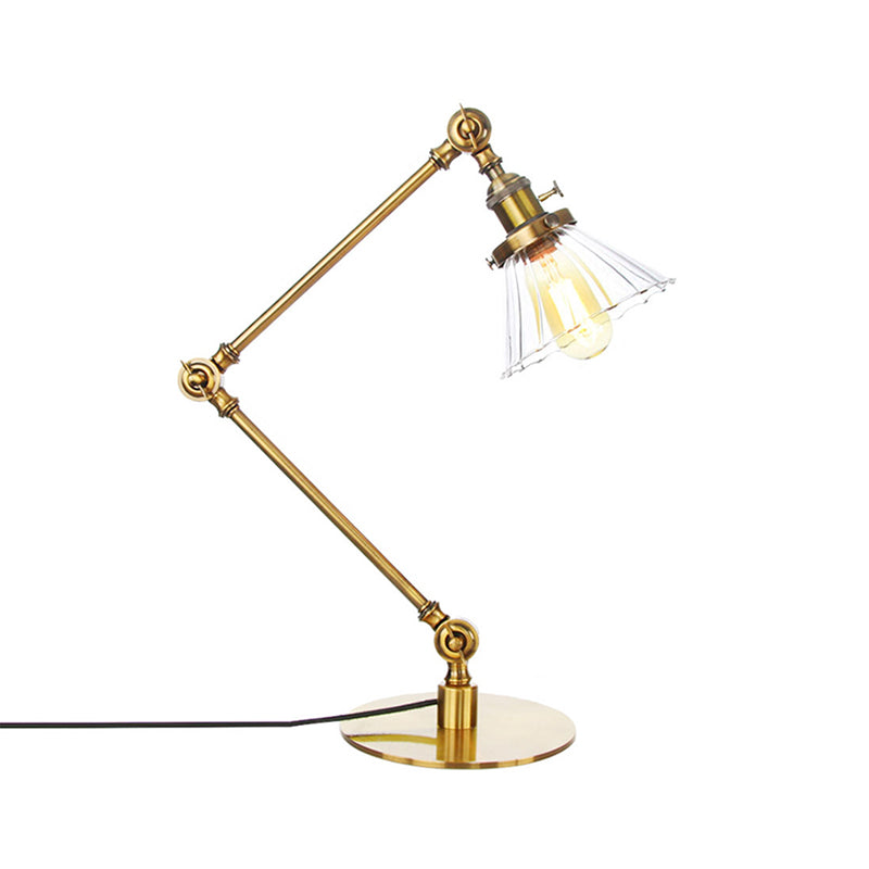 LumiClear - Elegante lampada da tavolo in vetro trasparente a forma di cono