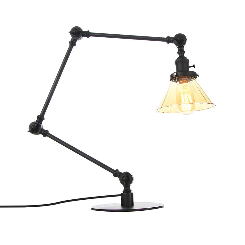 LumiClear - Lampe de table élégante en verre transparent en forme de cône