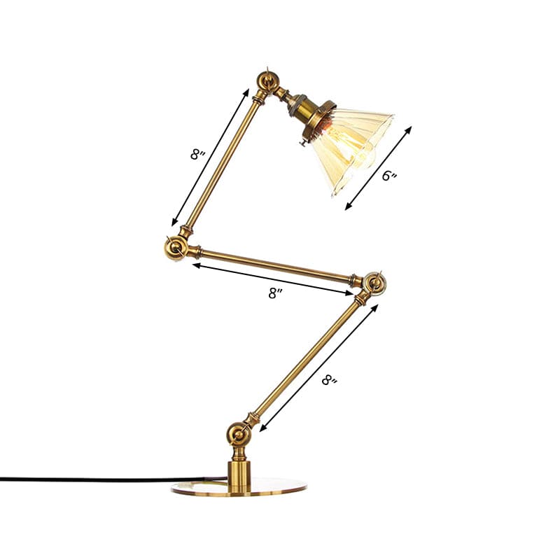 LumiClear - Lampe de table élégante en verre transparent en forme de cône