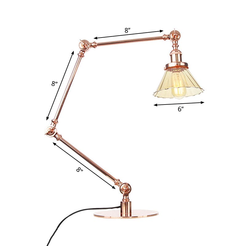 LumiClear - Elegante lampada da tavolo in vetro trasparente a forma di cono