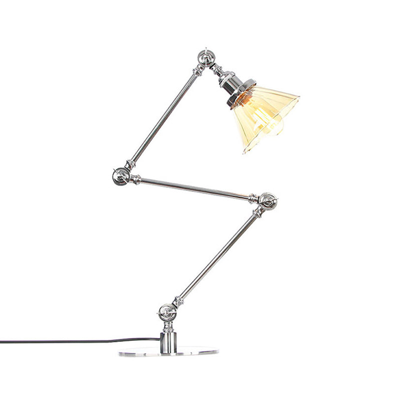 LumiClear - Lampe de table élégante en verre transparent en forme de cône