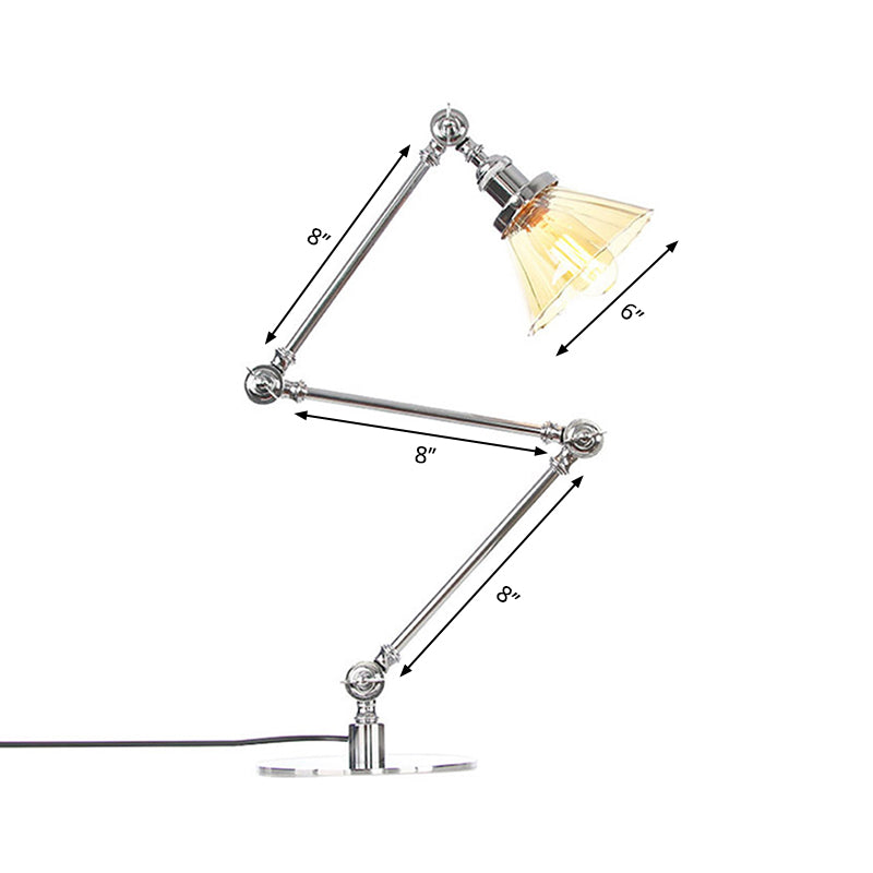 LumiClear - Lampe de table élégante en verre transparent en forme de cône