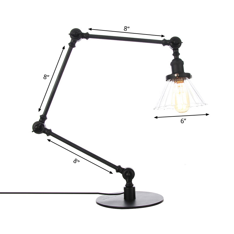 LumiClear - Lampe de table élégante en verre transparent en forme de cône