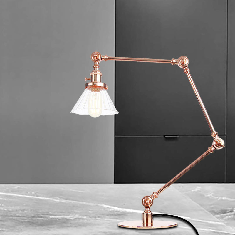 LumiClear - Elegant kegleformet bordlampe i klart glas