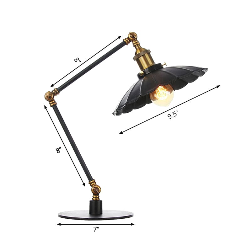 LichtStijl - Lampe Vintage Ajustable avec Abat-Jour en Métal Sculpté