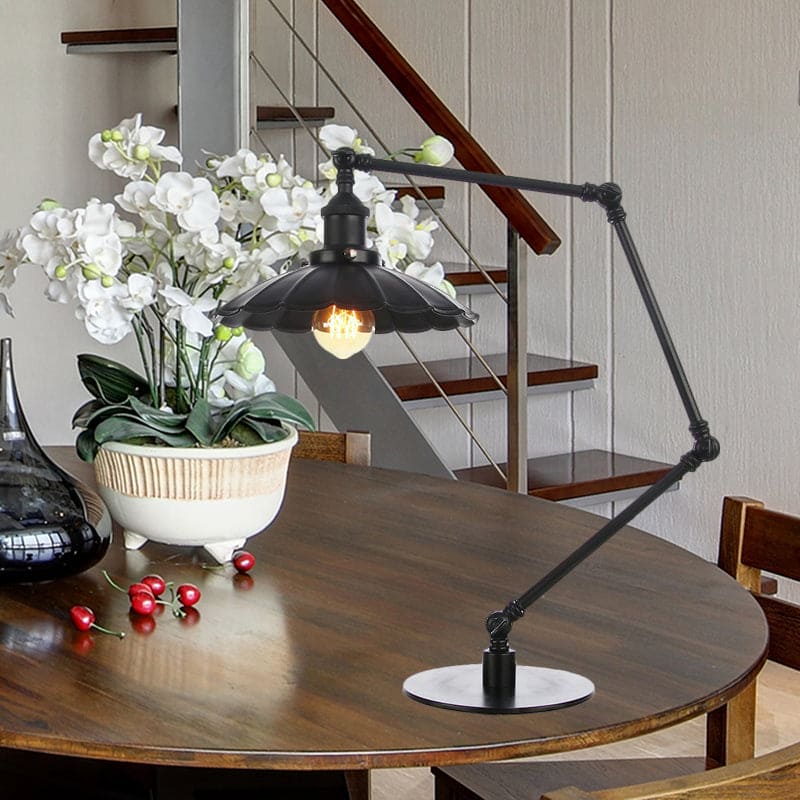 LichtStijl - Lampe Vintage Ajustable avec Abat-Jour en Métal Sculpté