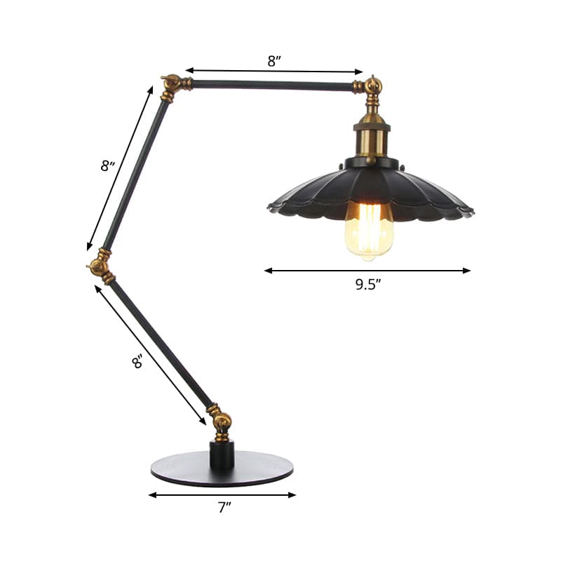 LichtStijl - Lampe Vintage Ajustable avec Abat-Jour en Métal Sculpté