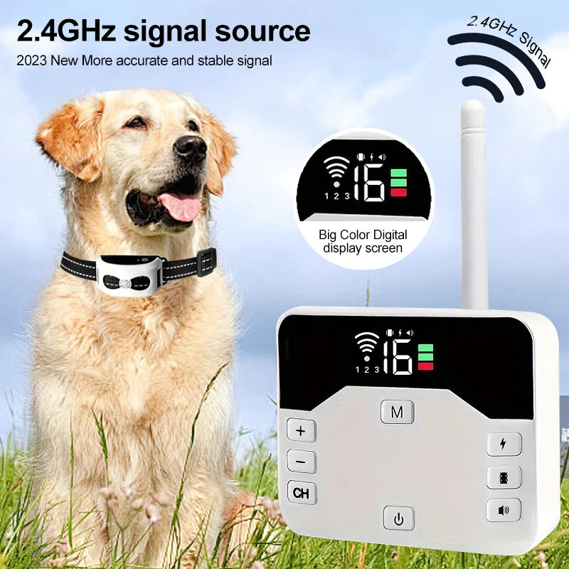 Recinto per cani wireless 2 in 1 e collare da addestramento per esterni