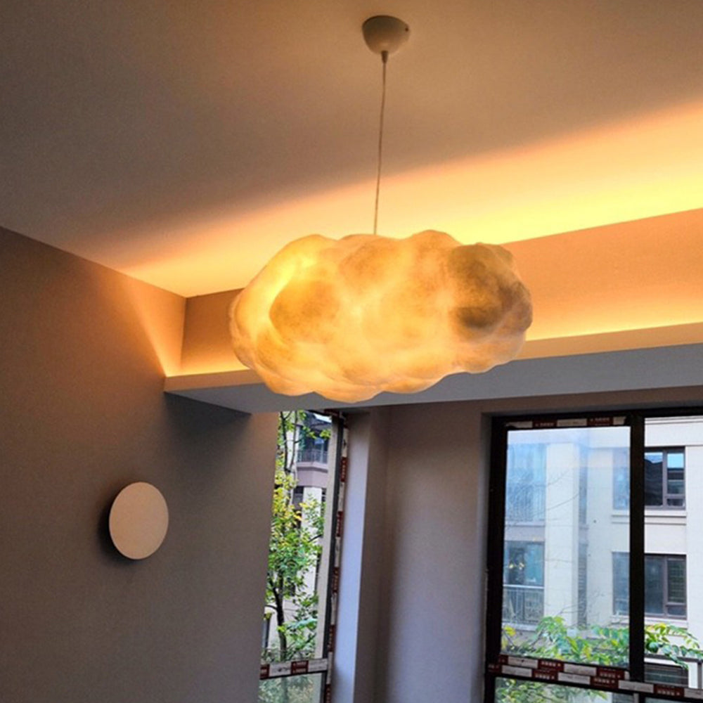 CloudGlow – Lampe suspendue en forme de nuage blanc