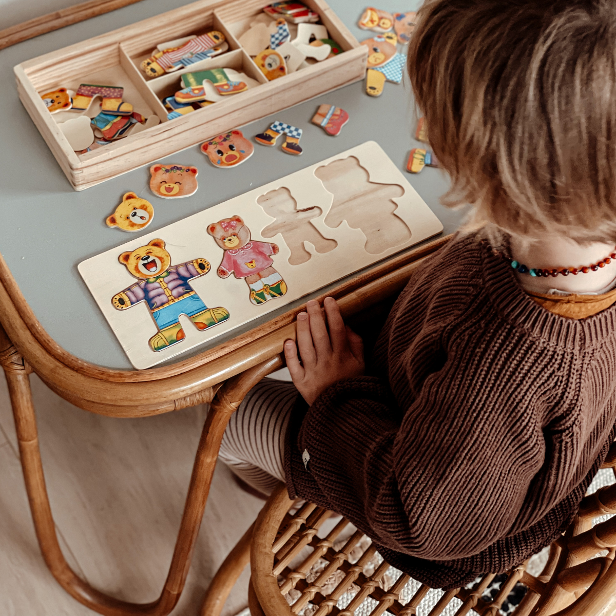 Woods™ | Wooden jigsaw puzzle 'Boris the teddy bear'