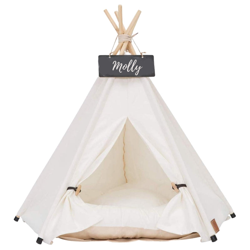 Teepee moderno bohemio para perros con cojín de cama suave