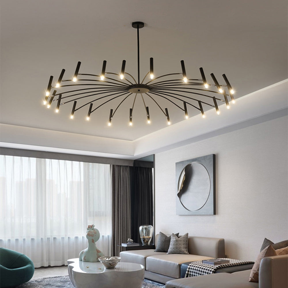 EvetteLuxe - Lustre LED moderne en or et noir