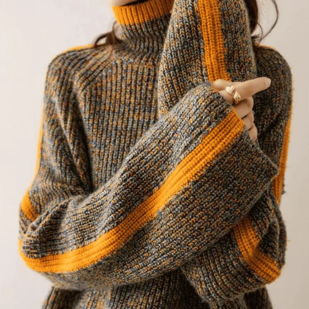 RegalRow™ Melange-Strickrollkragenpullover