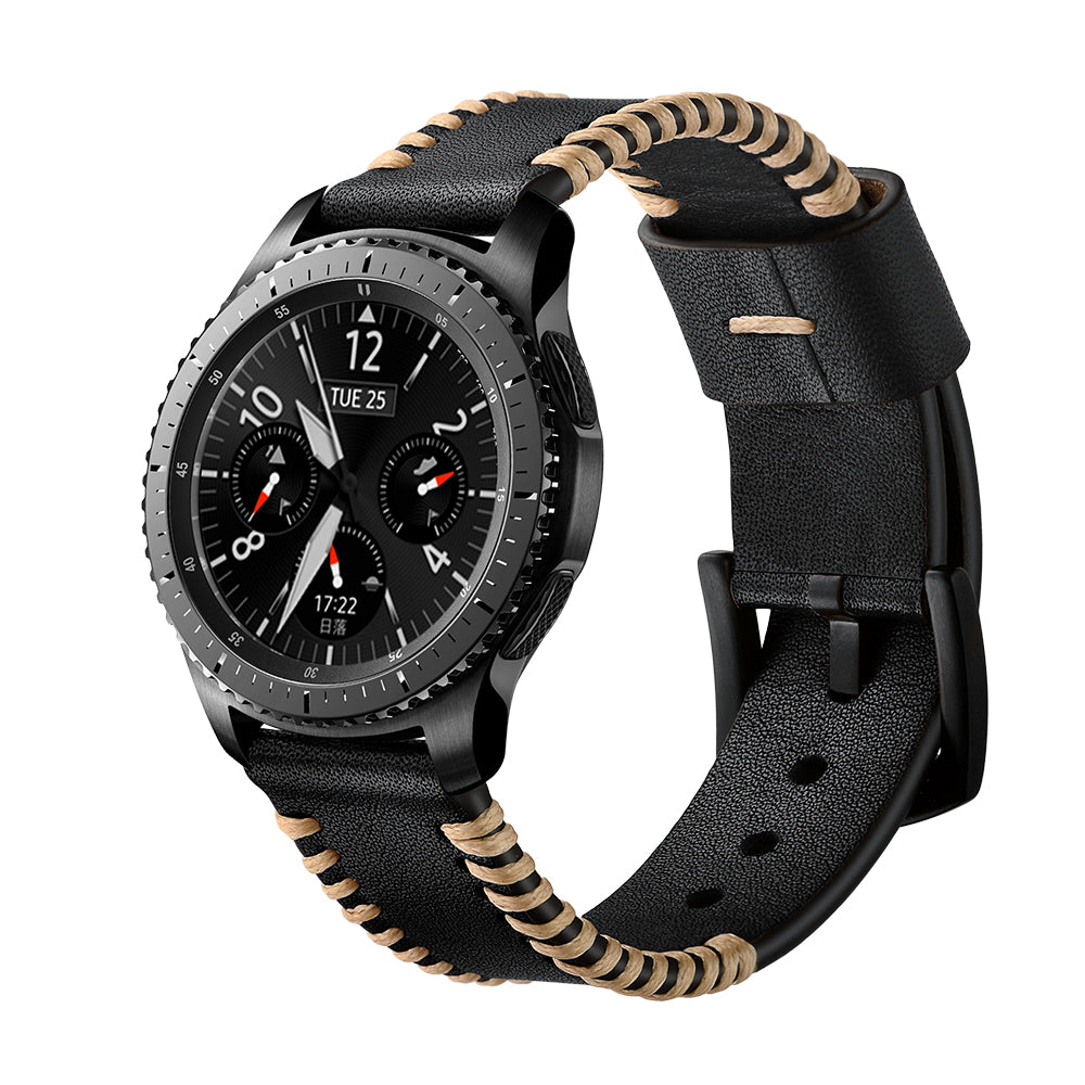 רצועת עור תפור ביד עבור Samsung Galaxy Watch 4/5/6/7-20 מ"מ