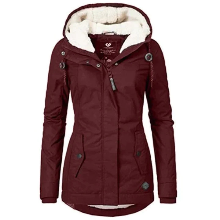 Stavanger- Manteau/veste d'hiver doublé avec capuche imperméable femme