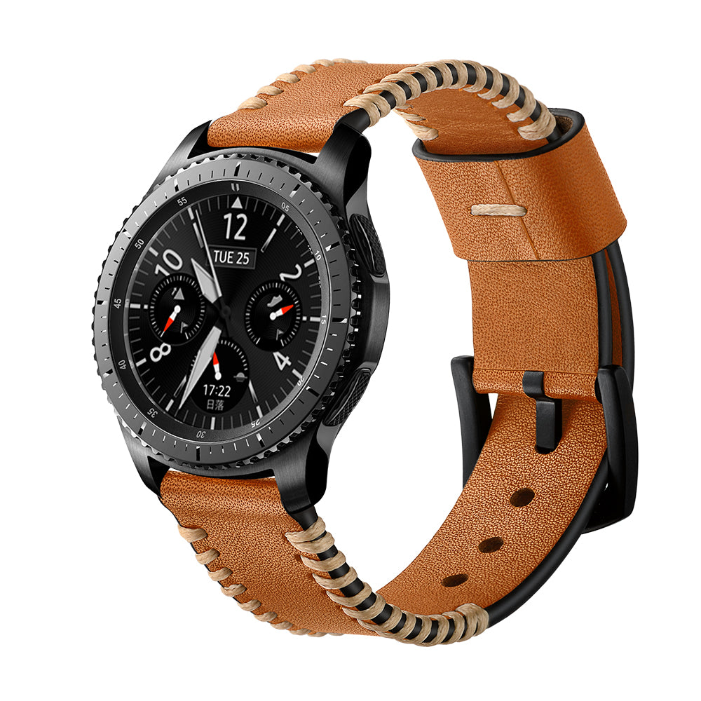 רצועת עור תפור ביד עבור Samsung Galaxy Watch 4/5/6/7-20 מ"מ