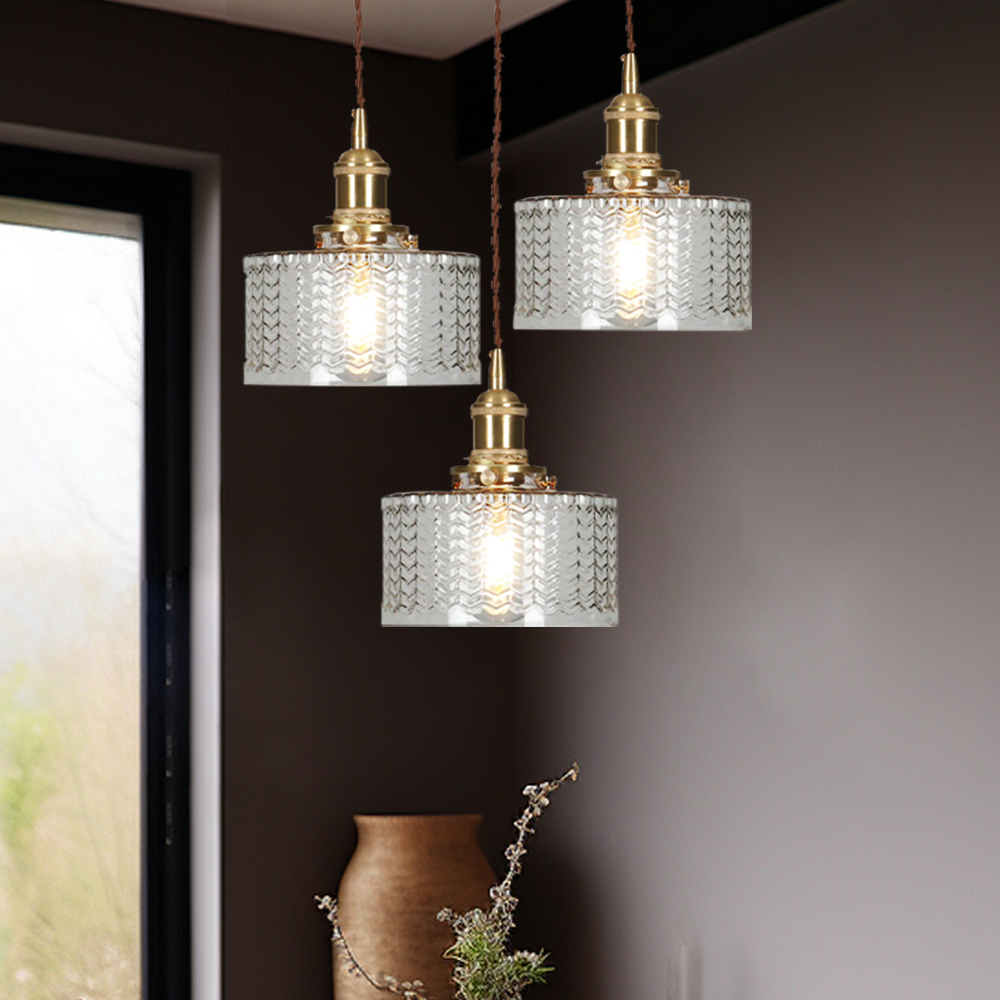 Stunning Cylinder Glass Pendant Light