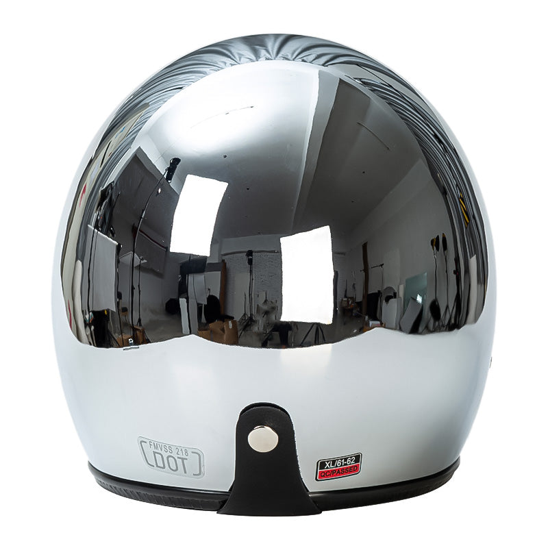 Silberner Retro-Helm - DOT- und ECE-zugelassen