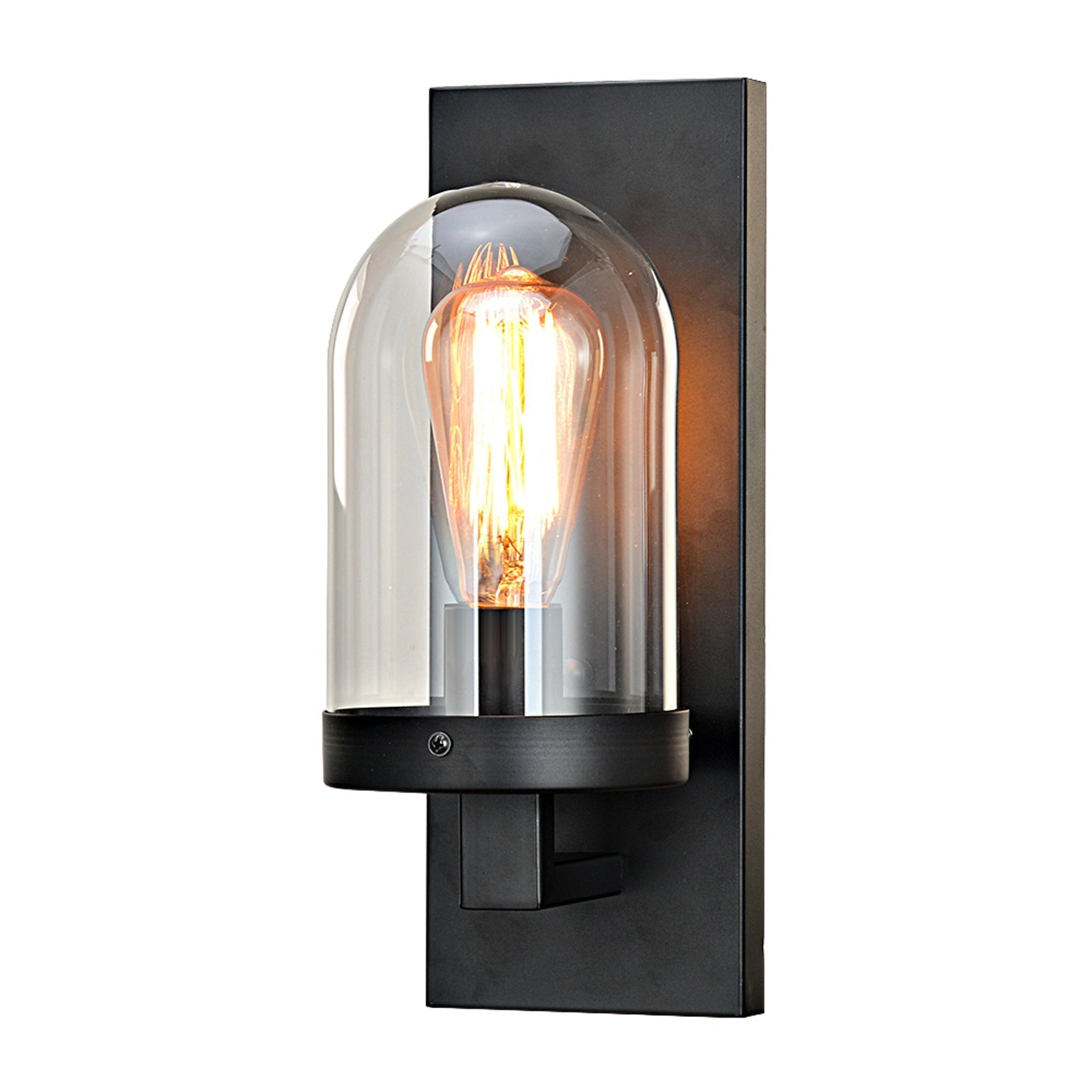 Black Wall Sconce Lighting with Glass Shade