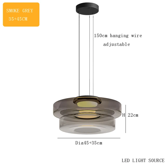 Lampe à suspension en verre Delphine