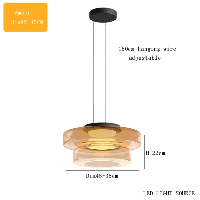 Lampada a sospensione in vetro Delphine