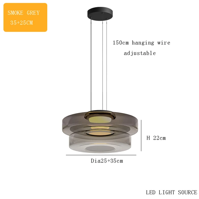 Lampe à suspension en verre Delphine