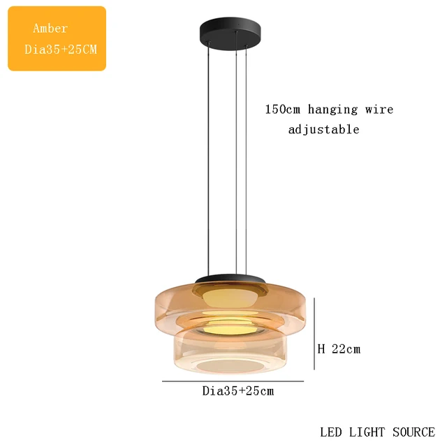 Lampe à suspension en verre Delphine