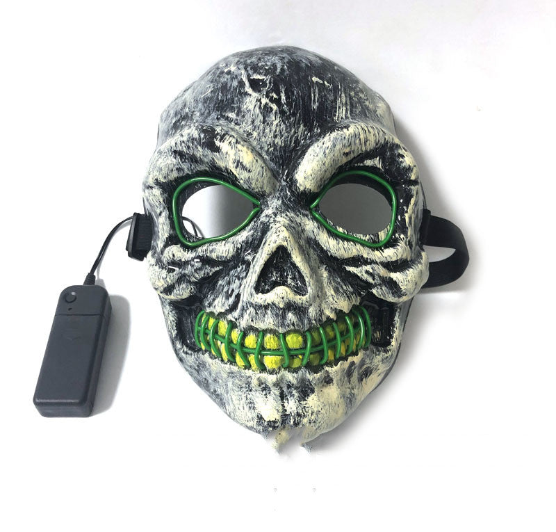 Masque lumineux bicolore en forme de crâne pour Halloween