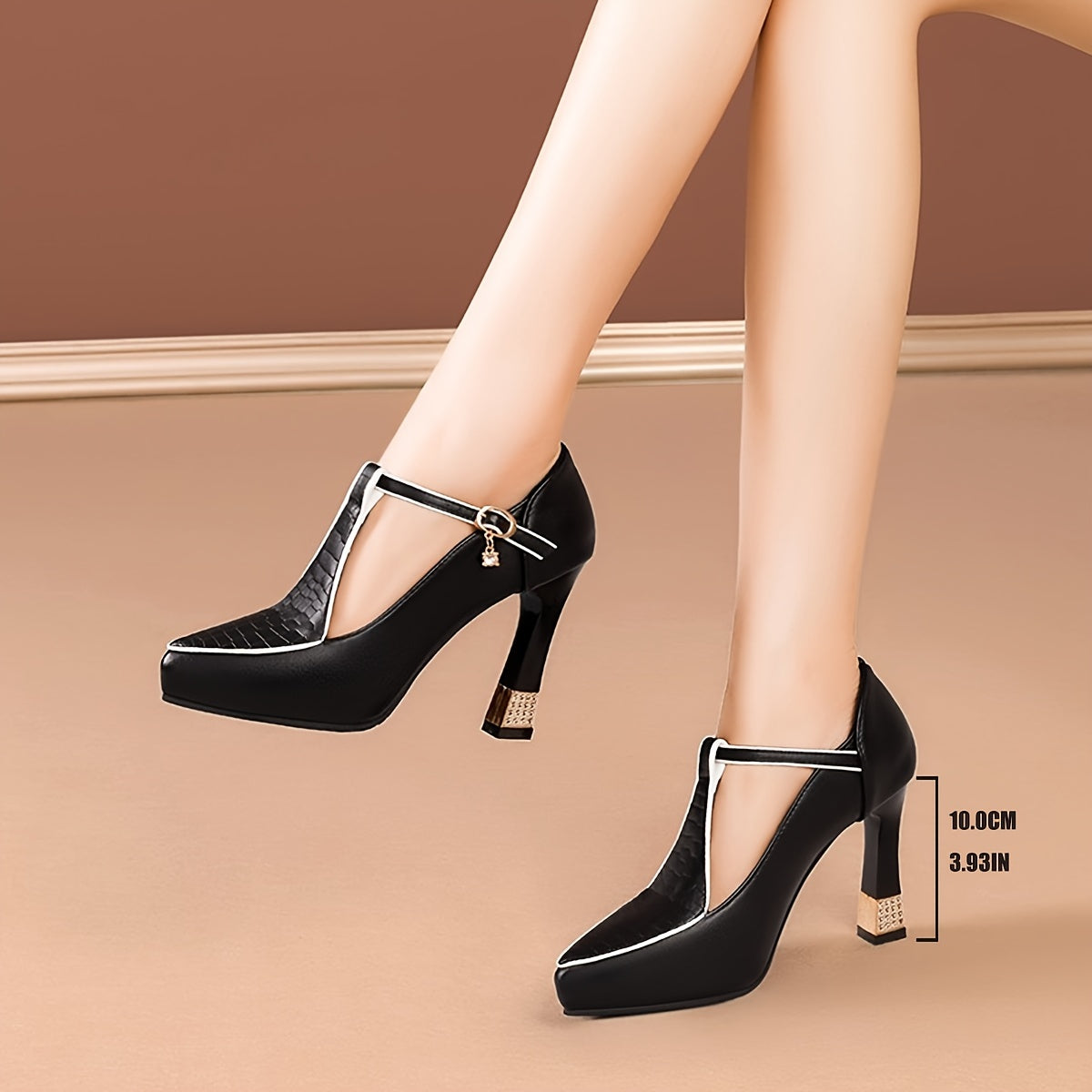 Belezaa Crystal Accent High Heels