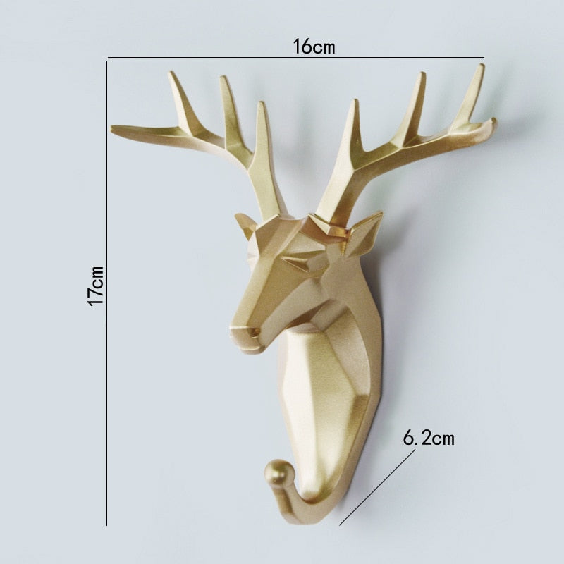 Geometrische wandhaak met dierenmotief