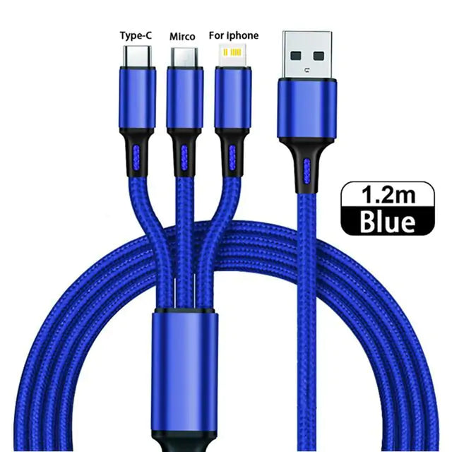 Cable USB 3 en 1 Tipo C – Cable universal de carga y datos